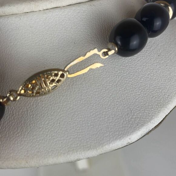 Vintage 80s Painted Floral Beaded Necklace - Picture 5 of 7